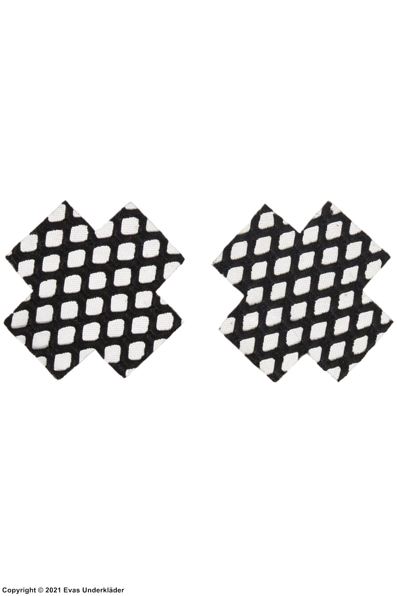 Self-adhesive nipple cover/patch, large fishnet